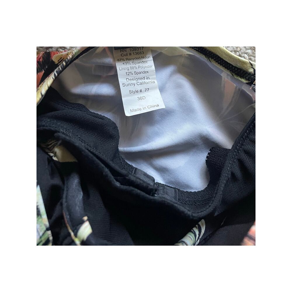 Sunsets Womens Black Floral Bra Underwire Tankini Size 36D Beach Vacation Flowy - Picture 6 of 7